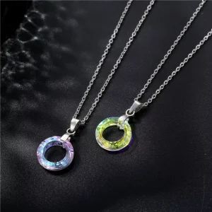 Crystal Pendant Stainless Steel Clavicle Necklace Women’s Jewelry Accessories