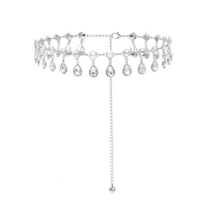 Crystal Pendant Women Body Jewelry Rhinestones Simple Baroque Statement Waist Chains