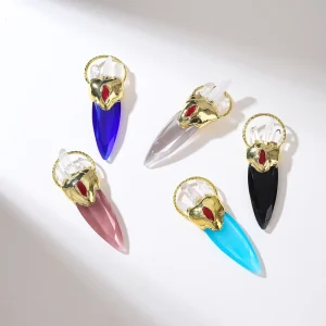 Crystal Point Pendant Necklace 18K Gold Plated Natural Raw Quartz Healing Stone Charm Mystical Energy Jewelry for Women