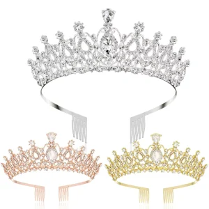 Crystal Queen Tiaras for Girls Bridal Hair Accessories Gifts for Birthday Wedding Prom