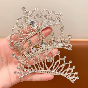 Crystal Rhinestone Pearl Crown Bridal Wedding Birthday Party Hair Comb Children Princess Hairpin Hair Accessories Tiara for Girl