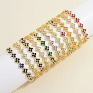 Cubic Zirconia Copper Fashion Jewelry Custom Diamond Women Bracelet