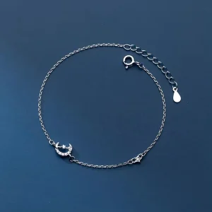 Cubic Zirconia Cupid’s Arrow Shape 925 Sterling Silver Charm Bracelets for Women