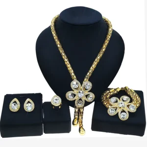 Cubic Zirconia Jewelry Set Party Exquisite Costume Jewelry Sets Brass 5A Grade Zircon American Jewelry SetHA21020114