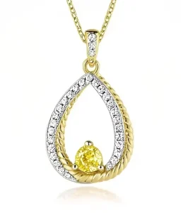 Cubic Zirconia Necklace 925 Sterling Silver Yellow Purple Blue Zircon Pendant Necklace Manufacturer