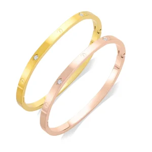 Cuff Bracelets Fashion Stainless Steel Bracelet Accessories Bangles Charm for Women 18 K Gold Plated Jewelry