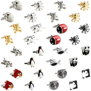Cufflink Men Shirt Accessory Creative Animal Style Elephant Ladybird Owl Cufflink