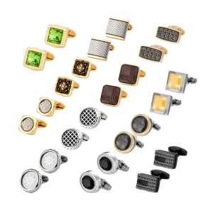 Cufflinks for Men Luxury French Stainless Steel Laser LOGO Blank Cufflinks Wedding Fashion Accessory Groom’s Best Man Gift