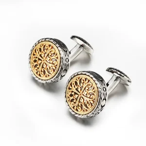 Cufflinks for Men Luxury Gold Plated Brass Metal Shirts Button Custom Logo Cufflinks Mens Cuff Link Set