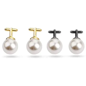 Cufflinks for Men Tie Clip Pearl Cufflinks Fashion Metal Cufflinks Business Shirts Luxury Shirt Clothing Accessories