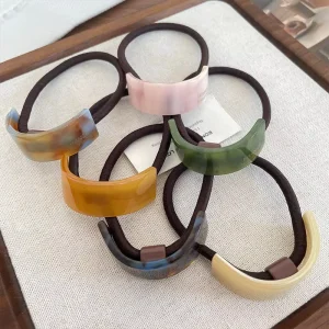 Curved Acetate Hair Tie Korean Fashion High End Ponytail Holder Simple Stylish Hair Band for Women Elegant Hair Accessories
