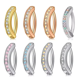 Curved Belly Button Jewelry Curved Barbell Crystal CZ Zircon Unisex Belly Button Ring Piercing Jewelry