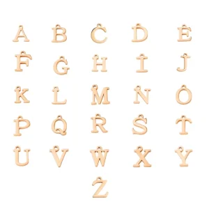 Custom 18k Gold Plated Stainless Steel Pendant DIY Accessories Mirror Initial Letter Pendants For Jewelry Making