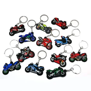 Custom 2D Soft PVC Rubber Keychain Anime Design Plastic Key with DHL Fedex Customized Motorbike Genre Via DHL Fedex