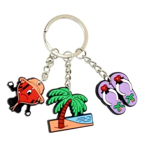Custom 2D Soft Pvc Puffy Keychain Personalized 3D Die Cut Pvc Key Chain Parts Custom Key Ring Logo Soft