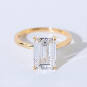 Custom 3CT Vvs Lab Grown Diamond Engagement Rings for Women Yellow Gold 925 Silver Diamond Engagement Ring Jewelry
