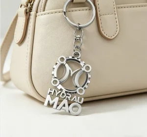 Custom 3D Enamel Metal Bag Charms Personalized Logo Plated Pendant Fashion Keychain for Handbag Decoration