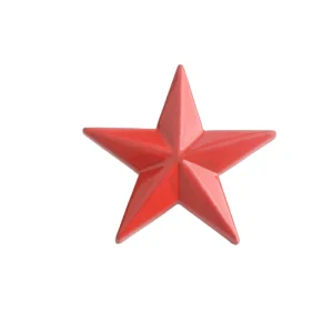 Custom 3D Red Pentagram Star Pin Antique Imitation Gold Plated Metal Lapel Badge Brooch Souvenir