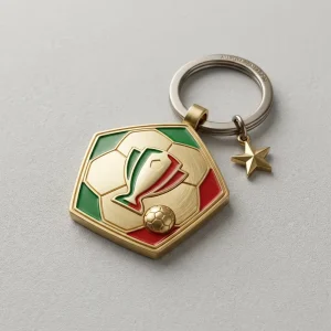 Custom 3D Soccer Fans Ball Zinc Alloy Metal Keychain Mini Golden Football Bags Charm Sports Souvenir Promotional Gift Key Chain