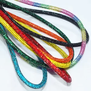 Custom 3mm 4mm 5mm 6mm Fashion Rhinestone Rope Crystal Drawstring For Hoodie Shoes Bags Hair Accessories