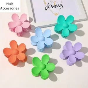 Custom 7cm Flower Thick Matte Big Hair Claw Clips Large Hair Jaw Clips for Women Girls Non Slip Strong Hold Hair