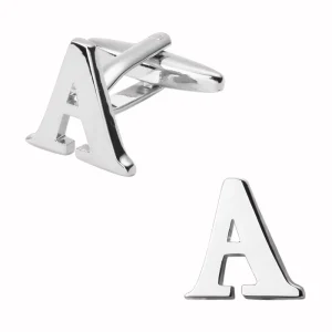 Custom A-Z Alphabet Cufflinks for Men Engraved Initial Letter Cufflinks OEM Luxury Wedding Business Gifts