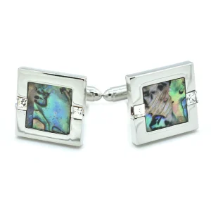 Custom Abalone Mother of Pearl Shell Cufflinks for Men’s Business Suit Shirt or Wedding Tuxedo Fashion Accessory