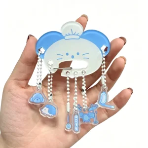 Custom Acrylic Cartoon Carabiner Keychain Cute Bag Clip Key Holder Accessories for Kpop Promotion Gift