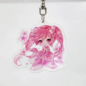 Custom Acrylic Charm Leather Keychains Custom Cute Kawaii Cartoon Acrylic Keychain Key Charms