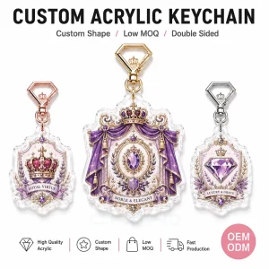 Custom Acrylic Charms For Bookstore Gift Clear Acrylic Keychain UV Printed