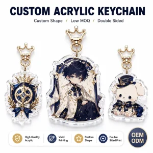 Custom Acrylic Charms For Museum Store Clear Acrylic Keychain UV Printed
