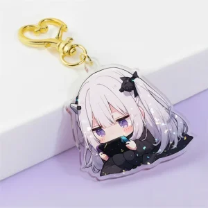 Custom Acrylic Charms Rainbow Holographic Glitter Epoxy Transparent Acrylic Keychain Gradient Gradient Colors