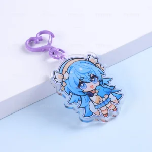 Custom Acrylic Keychain Custom Printed Acrylic Charm Keyring Promotional Metal Plastic Keychain Gift Anime Style