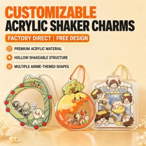 Custom Acrylic Keychain Low MOQ Fast Shipping Personalized Charms Factory Acrylic Shaker Pendant