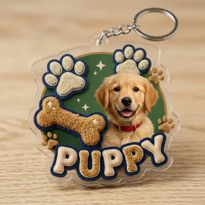 Custom Acrylic Keychain in Bulk 3D Cute Dog Bone Plush Personalized Luxury Designer Bag Charm Chain for Purse