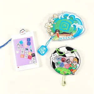 Custom Acrylic Shaker Keychain Cute Cartoon Shape Floating Charm Souvenir Key Chain for Gift