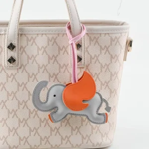 Custom Animal Bag Charm for Women Handbag Pendant Mini Luxury Leather Bag Charms Cute PU Elephant Zinc Alloy