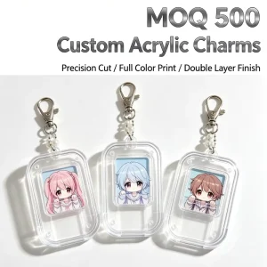 Custom Anime Acrylic Keychain Clear Cartoon Character Key Ring Double Side Printing Acrylic Charm