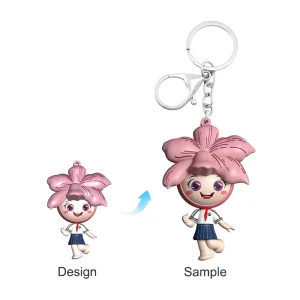 Custom Anime Cartoon 2D 3D Soft Rubber Silicone Plastic PVC Waterproof Keychains with Personalized Logo Fashion Design