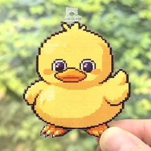 Custom Anime Cartoon 8 bit Pixel Style Acrylic Keychain with 3D Laser Embossed Design Customizable Color & Logo