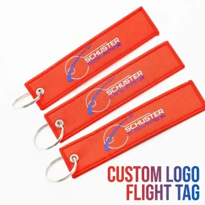 Custom Aviation Factories Logo Bulk High Qualtity Bag Charm Luggage Tag Fabric Woven Flight Tag Keychain