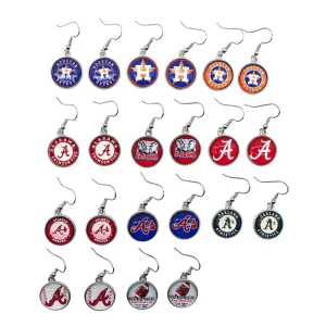 Custom Baseball Teams Logo Pendant Championship Earrings Fashion Classic Jewelry Earrings for Fan’s Gifts