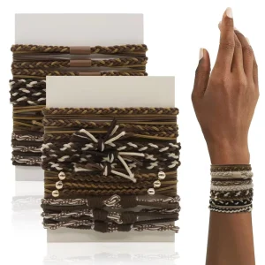 Custom Bead Fabric Bracelet Boho Hair Ties Hand Woven Hair Accessories Women Retro Style Daily Use Elastic Custom Logo