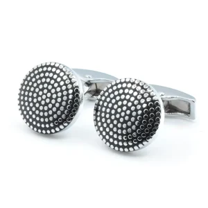 Custom Black Enamel Polka Dots Pattern Cufflinks Dotted Silver Color Business Shirt Accessory Men’s Fashion Gift