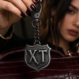 Custom Boutique Rose Gold Shield Metal Initial Monogram Charm for Designer Purses and Handbags Custom Bag Tag
