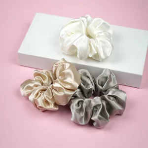 Custom Bulk Order Silk Scrunchies Custom Size 16/19/22 Momme Silk Hair Tie Silk Hair Band OEKO-TEX Certified