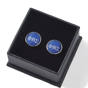 Custom Button Cuff Royal With White Logo Greek Silk Fabric Cuff Custom Round Fraternity Masonic Club School Button Cufflinks
