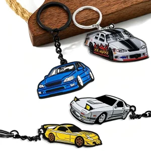 Custom Car Logo Shape Keychain Metal Dyed Black Personalized 2D 3D Soft Enamel Key Chains