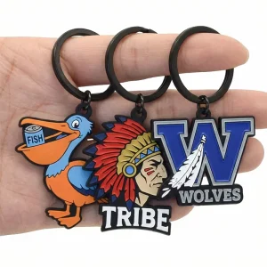 Custom Cartoon Cute Plated Metal Keychain Music Sports Animal 3D Enamel Charm Pendant Keyring Promotional Gift OEM