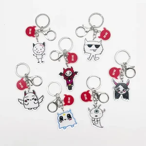 Custom Cartoon Double-Sided Acrylic Key Chain Pendant UV Printing Creative Fashionable Schoolbag Gift